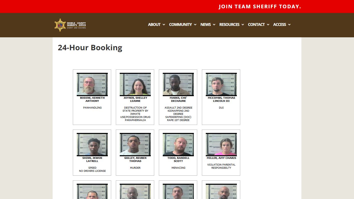24-Hour Booking | Mobile County Sheriff's Office